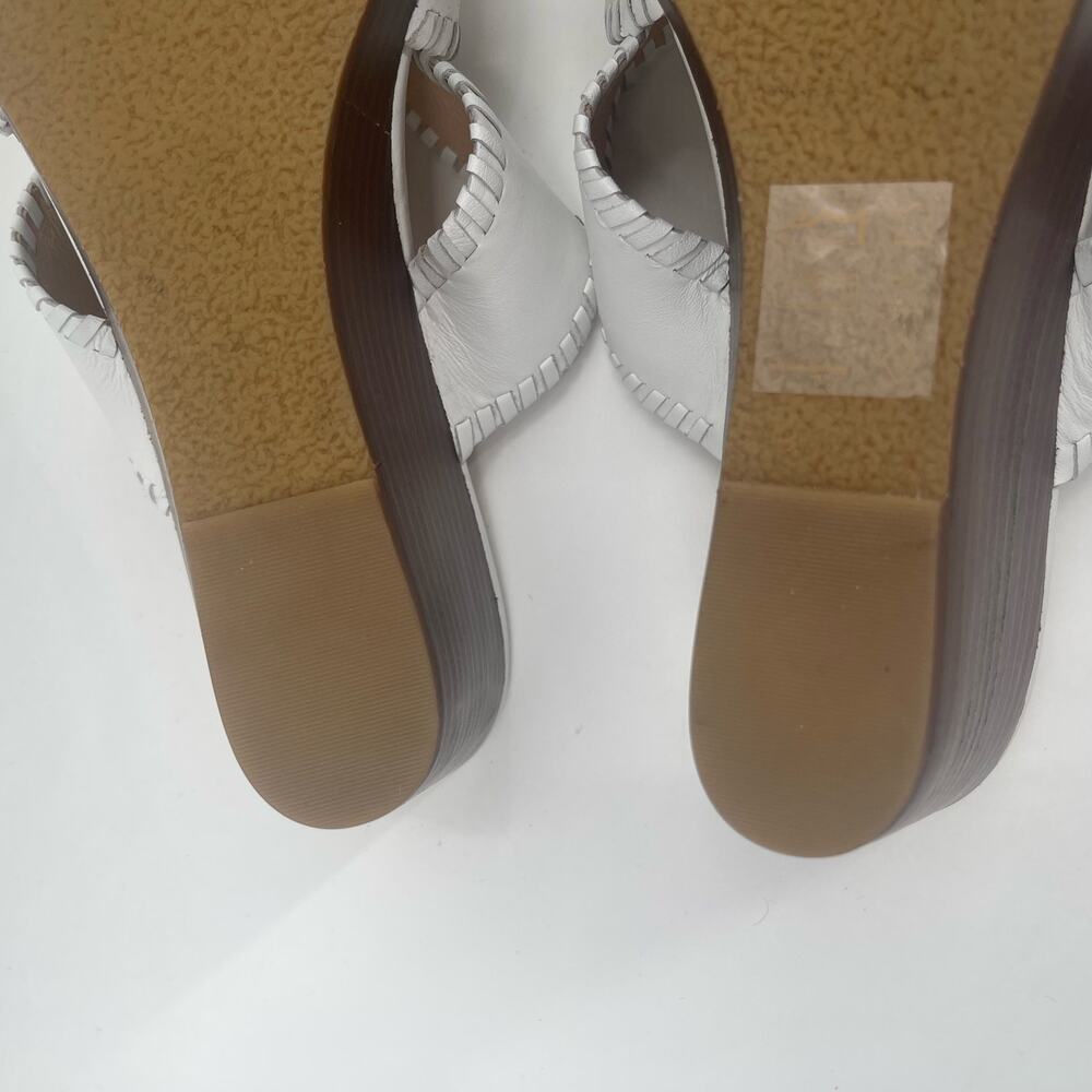 NEW JACK ROGERS Sandals Size 10 Jackie Mid Wedge White Leather Prep Summer NWOT - Picture 12 of 15